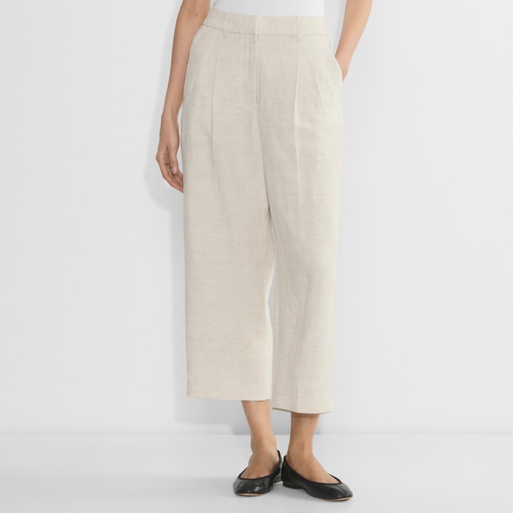 Aritzia Effortless Cropped Linen Pants